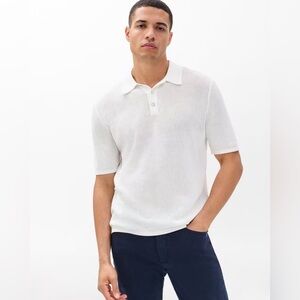 Rag & Bone Harvey Sweater Knit Polo in Ivory- Still in Stores
